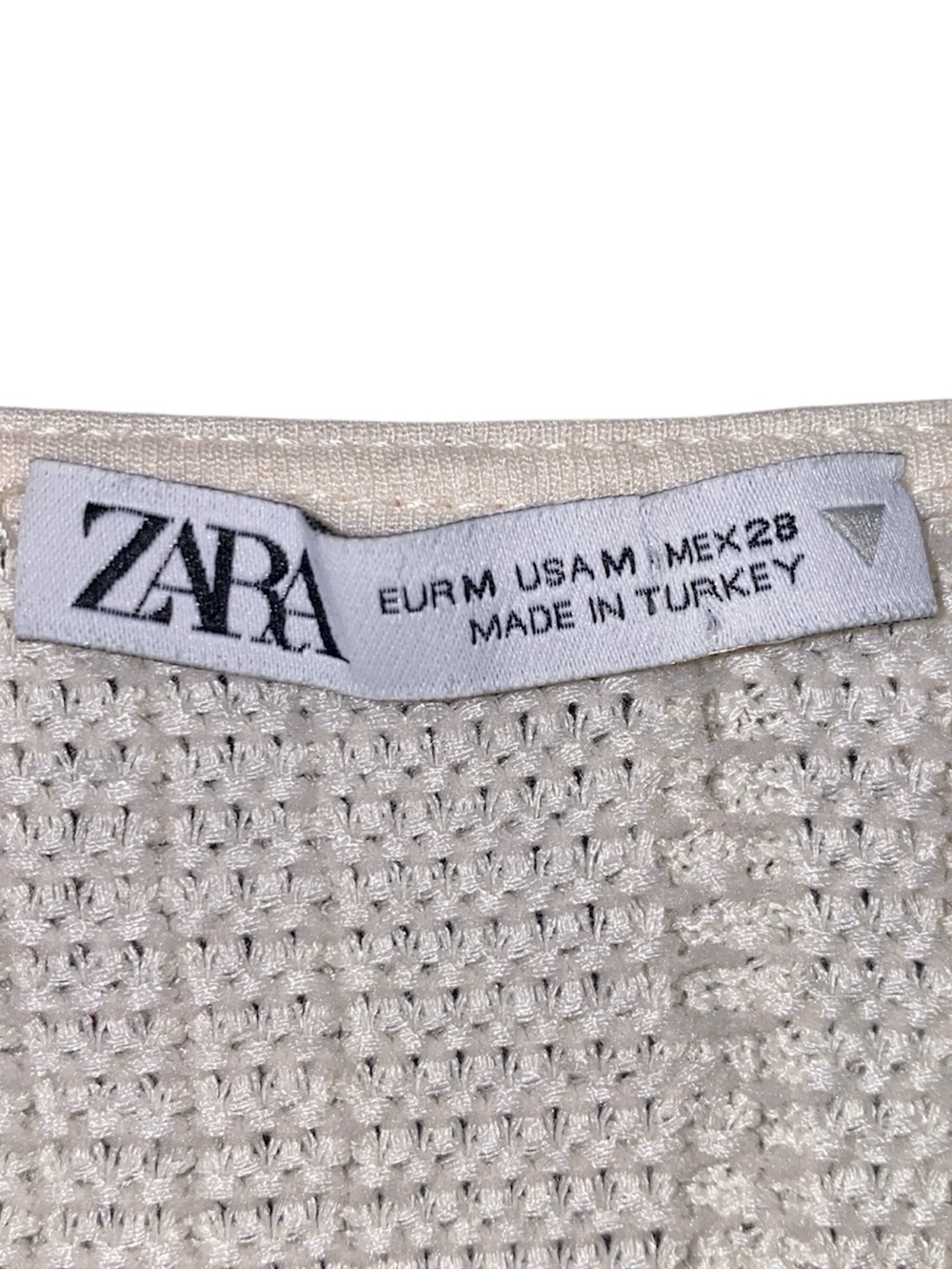 Zara Cream Crochet Knit Crop Sweater Tank Top, Size Medium - Picture 5 of 5